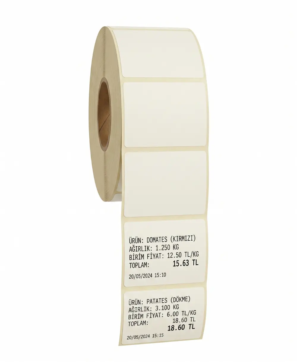 Terazi Etiketi 58mm x 40mm Lamine Termal